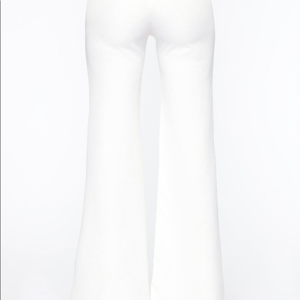 IVORY BUTTON FLARE PANTS  M - Picture 4 of 6